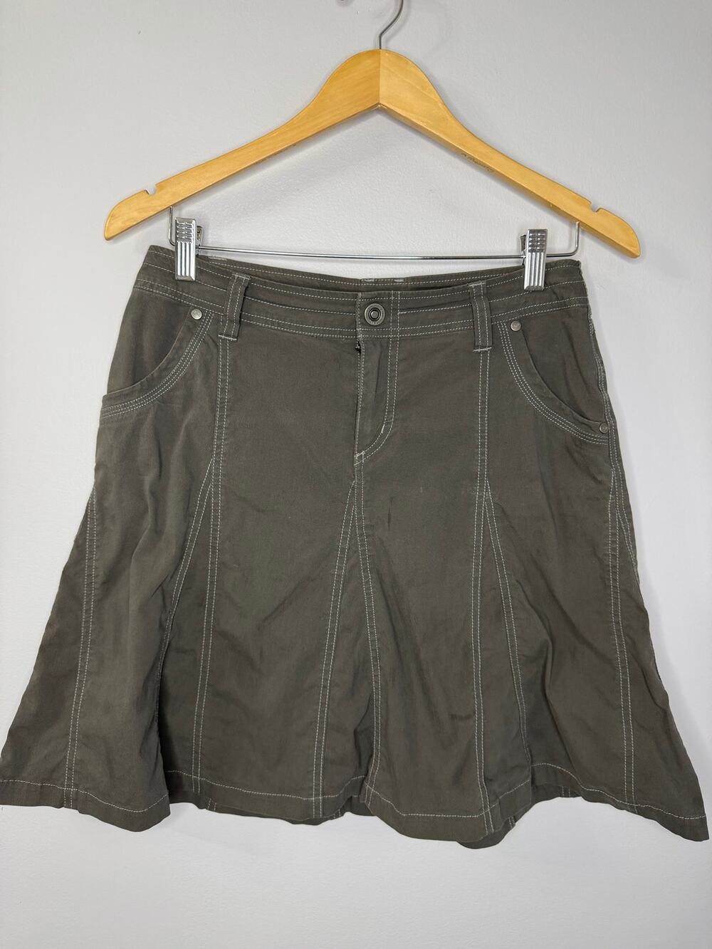 Kuhl Splash Skirt Taupr Gray A-Line Hiking Outdoor Utility Women's Size 4
